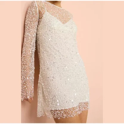 See-through Spaghetti Strap Mini Dress - Image 4