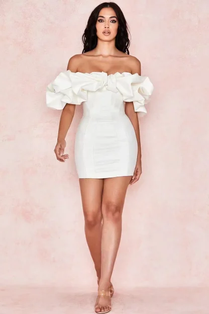 Ruffles Off-shoulder Mini Dresses