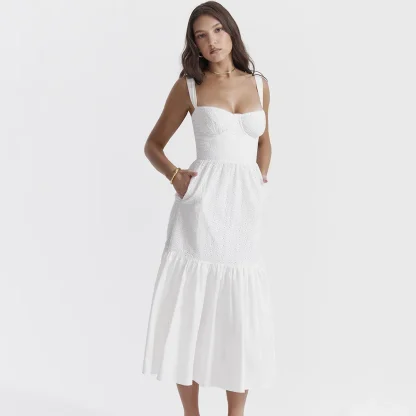 Casual Elegant White Dress - Image 6