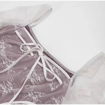 Vintage-style White Lace Mini Dresses - Image 6
