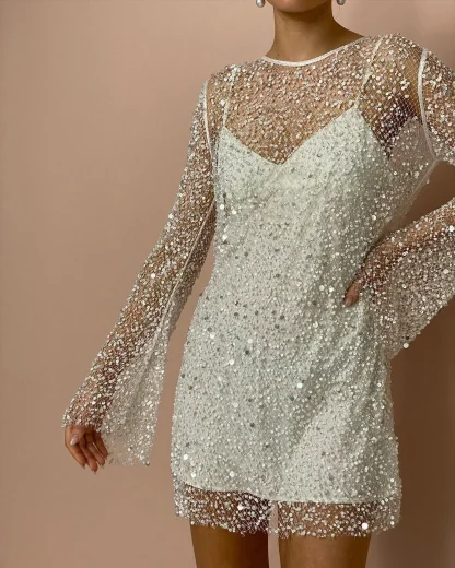 See-through Sequins Party Dress - Image 6