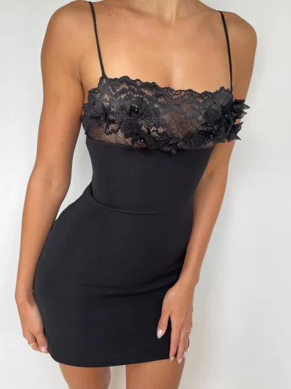 3D Floral Lace Mini Dresses - Image 6