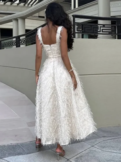Elegant Sleeveless White Midi Dress - Image 2