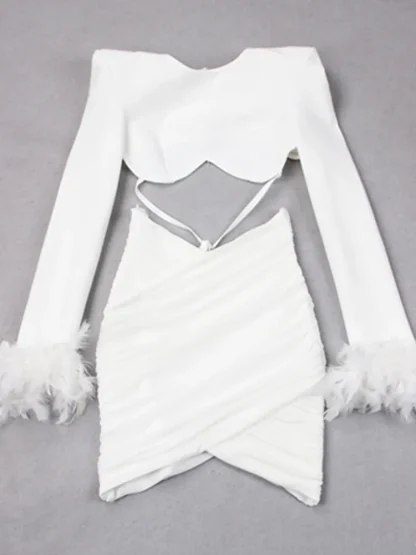 Sexy Long Sleeve Dress Set - Image 4