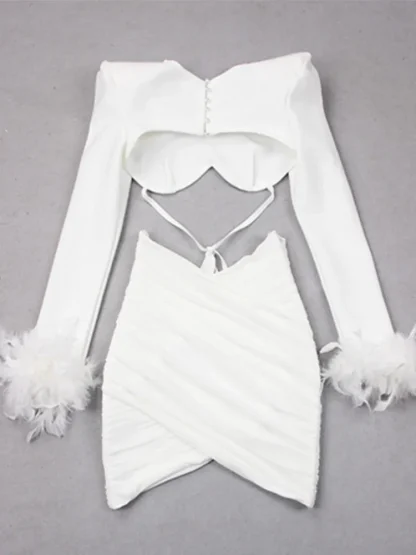 Sexy Long Sleeve Dress Set - Image 5