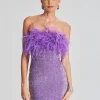 Strapless Feather-like Sequin Dresses - Image 2