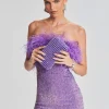 Strapless Feather-like Sequin Dresses - Image 3