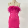 Strapless Feather-like Sequin Dresses - Image 5