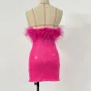 Strapless Feather-like Sequin Dresses - Image 6