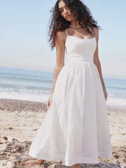 Casual A-line White Dresses