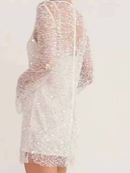 See-through Spaghetti Strap Mini Dress - Image 7