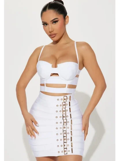 Sexy Bandage Cutout Dresses Set - Image 2