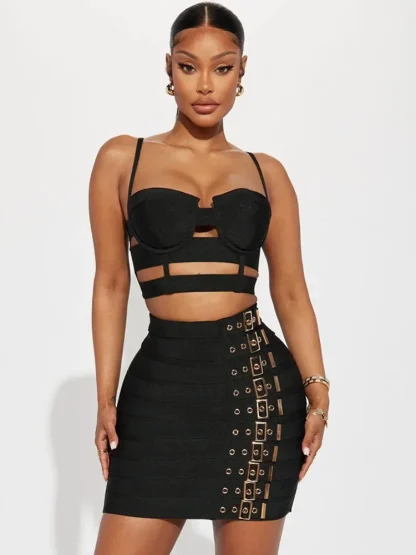 Sexy Bandage Cutout Dresses Set - Image 3