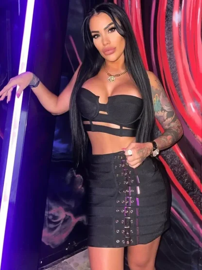 Sexy Bandage Cutout Dresses Set - Image 5