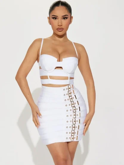 Sexy Bandage Cutout Dresses Set