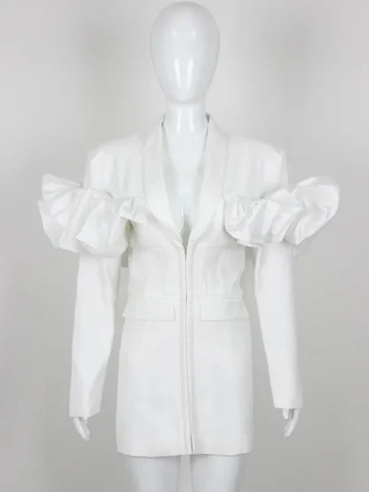 V-neck Ruffles Long Sleeve Dress - Image 4