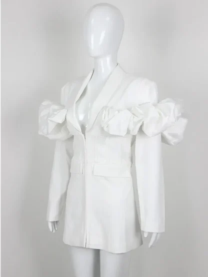 V-neck Ruffles Long Sleeve Dress - Image 5