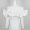 V-neck Ruffles Long Sleeve Dress - Image 6
