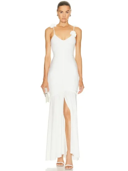 3D Flower Strap Maxi Dresses