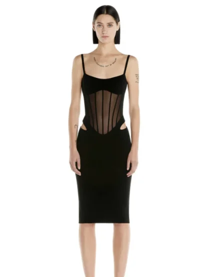 Sexy Bodycon Mesh Cutout Dresses - Image 2