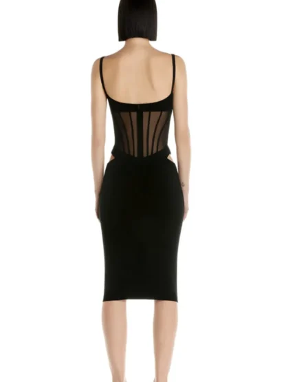Sexy Bodycon Mesh Cutout Dresses - Image 3