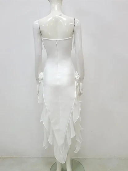 Strapless Ruffle Mesh Elegant Dress - Image 6
