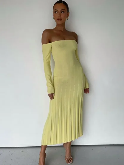 Off-shoulder Long Sleeve Dresses - Image 4